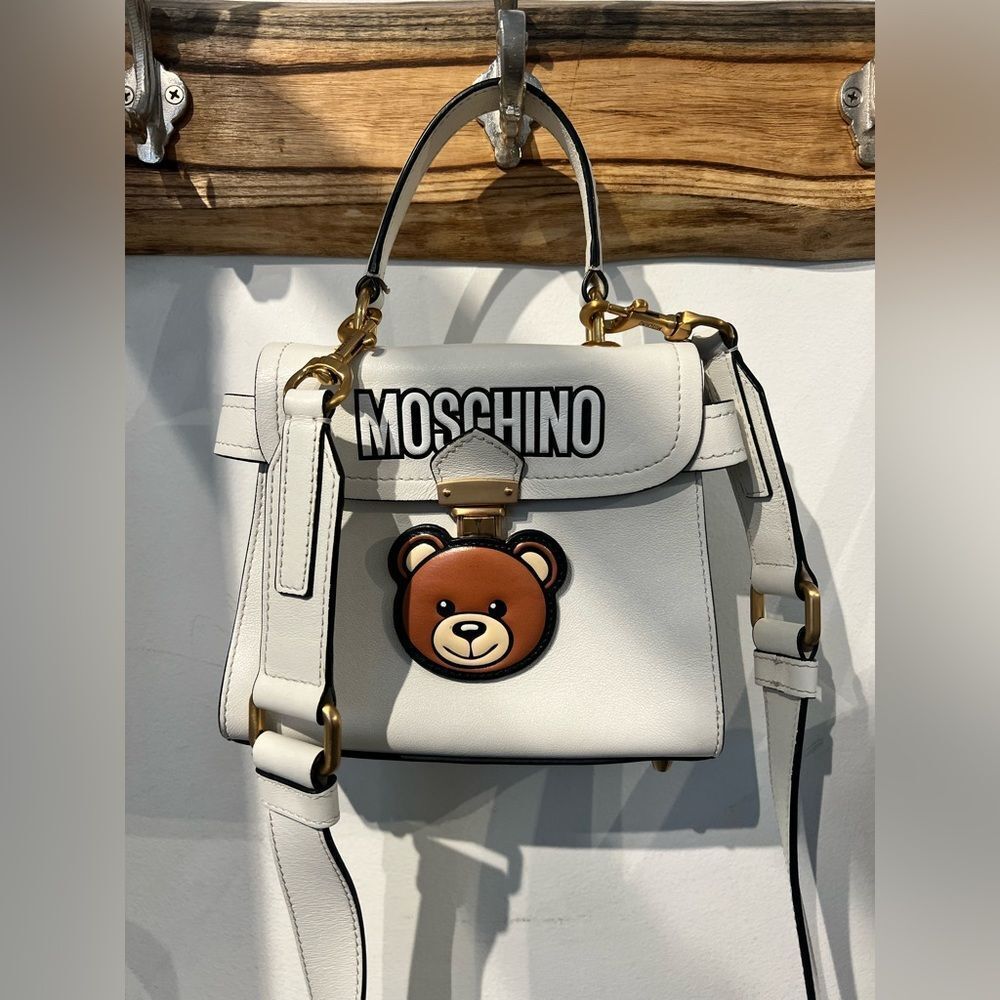 Rare Moschino Teddy Hidden Lock Two Way Bag ~ Authentic